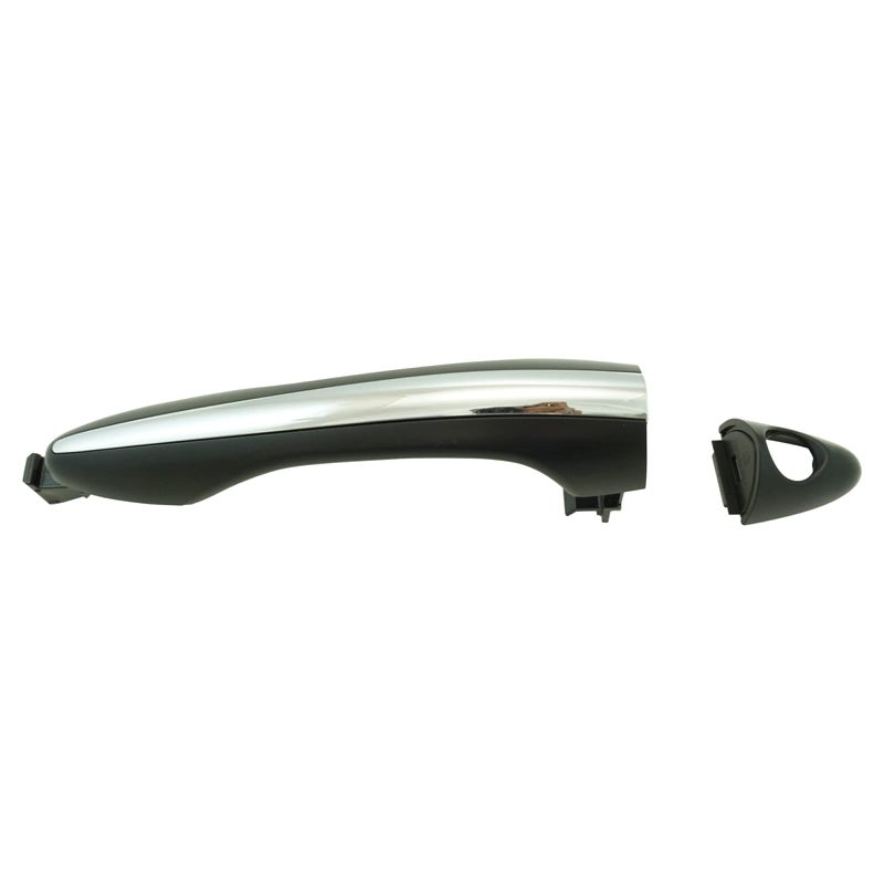 TRQ Front Left Exterior Door Handle Chrome & Black Drivers Side Compatible with 2012-2015 Kia Optima - Image 1