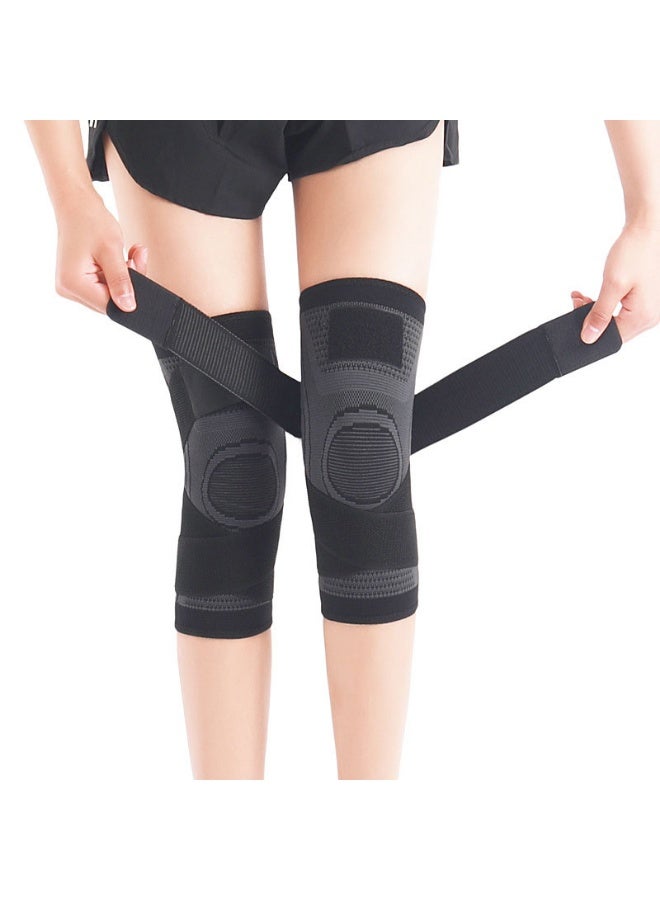دعامة ضغط للركبة مكونة من قطعتين لتخفيف الآلام، دعامة ضغط للركبة مكونة من قطعتين لتخفيف الآلام، دعامة ضغط للركبة للرجال والنساء لدعم الركبة أثناء الجري وركوب الدراجات وكرة السلة مع حزام قابل للتعديل - Image 1
