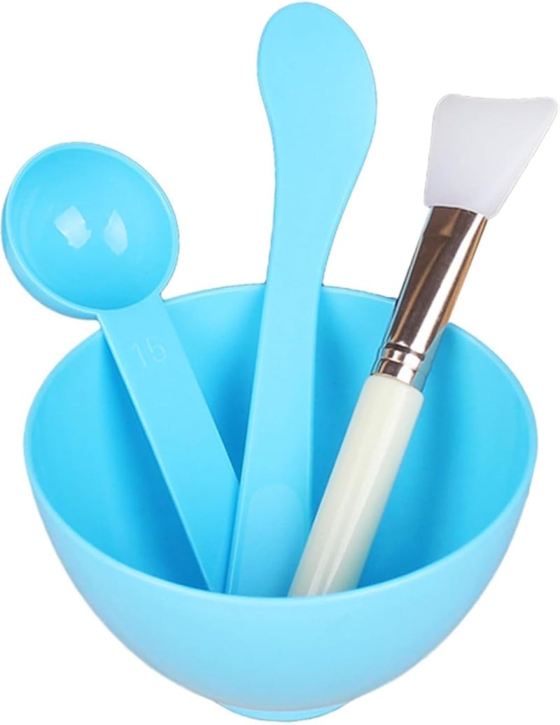 LALA Makeup and Face Mask Kit at Home, Blue Face Brush, Spoon and Stick - Multicolor