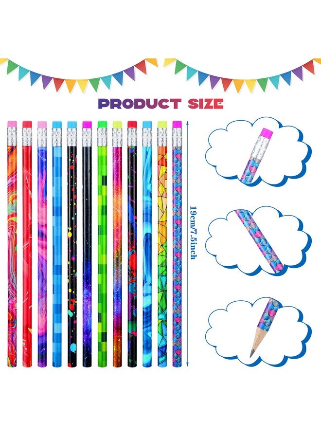 Chinco Wooden Pencil With Eraser Assortment Colorful Pencils For Kids, Office, Artists, College Students, Novelty School Supplies, 200 Pieces - Image 2