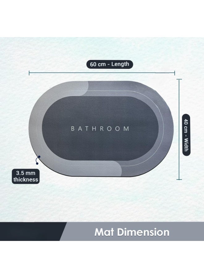 Bathroom Mat Anti Slip Waterproof Floor Mat Quick Dry Non Slip Bath Rug 60x40 cm Soft Absorbent Bathroom Carpet UAE - Image 2