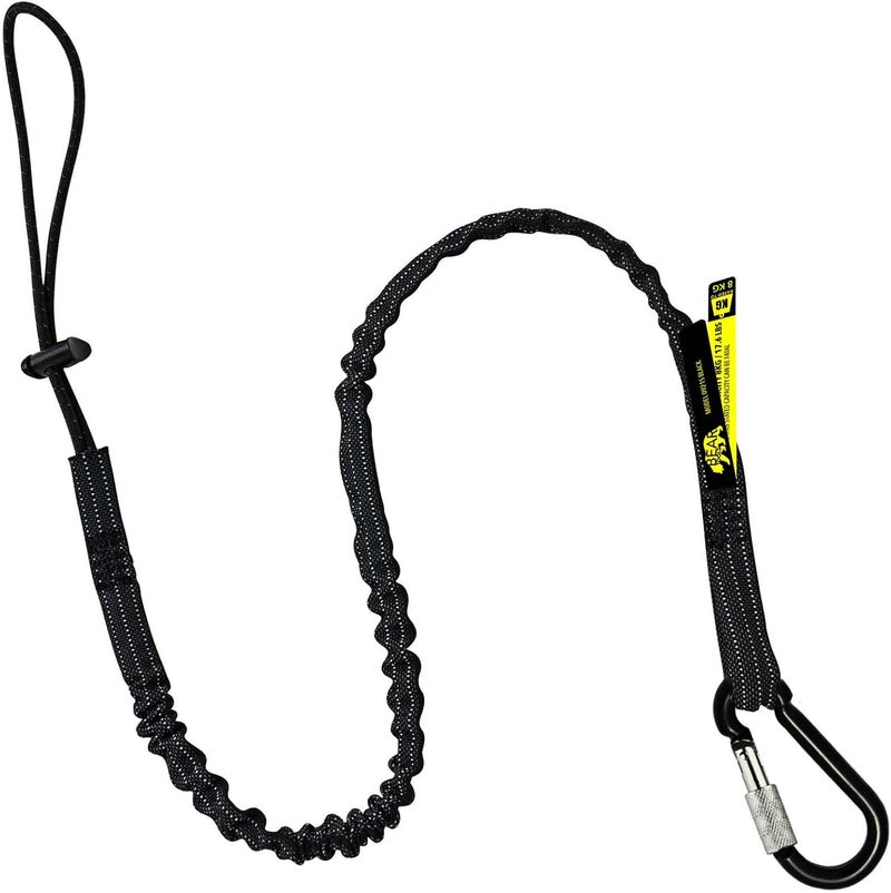 BearTOOLS Tool Lanyard with Single Connector and Adjustable Loop End, Standard Length, Maximum Weight Limit 8KG / 17.6lb, Aluminum Screw Lock Connector with Shock Cord Stopper, 0921S (1 Pack) - Image 1