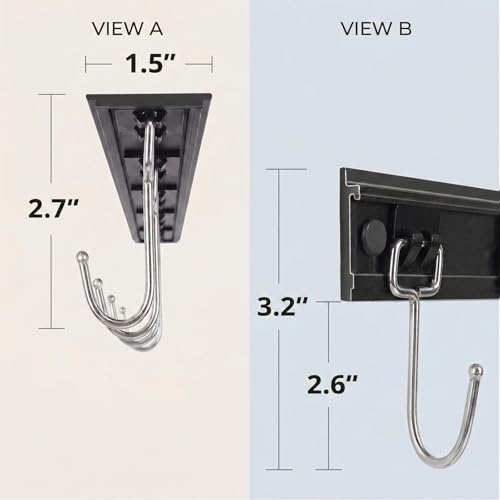 Cociat 2pcs Utensil Racks with 6 Hooks 11 Inch Mug Holder Under Cabinet Kitchen Utensil Holders Multifunctional (11 inch) - Image 3