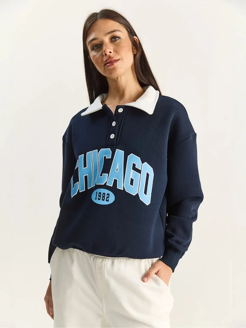 بيانكو لوتشي LUCCI Oversized Printed Sweatshirt