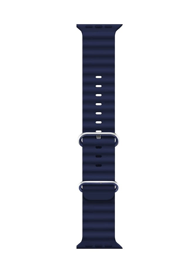 Ocean - Soft Silicone Ocean Band Compatible with Apple Watch Ultra Band 49mm,45mm,44mm,42mm for Men Women High Qulaity Adjustable Bands for Apple iWatch Series 8,7,SE,6,5,4,3,2,1 Blue - Image 1