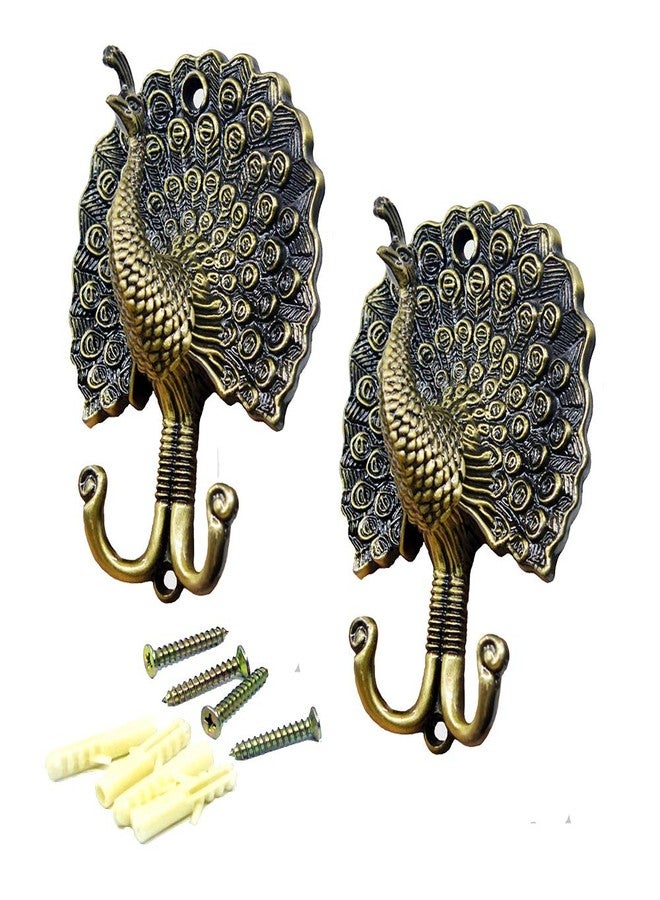 Ailejia 1Pair Peacock Curtain Holdbacks Zinc Alloy Wall Hook Hanging Ball Straps Wall Mounted Curtain (Bronze) - Image 1