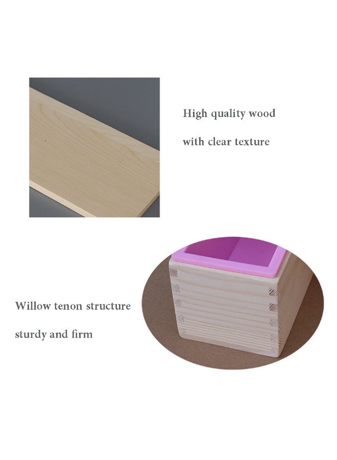 lexible Rectangular Soap Silicone Mold with Wood Box DIY Tool for Soap Cake Making 42oz DIY Craft Supply For Parent-child Interaction Handmade Soap - Image 1