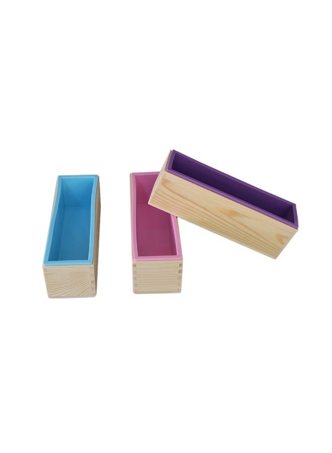 lexible Rectangular Soap Silicone Mold with Wood Box DIY Tool for Soap Cake Making 42oz DIY Craft Supply For Parent-child Interaction Handmade Soap - Image 2