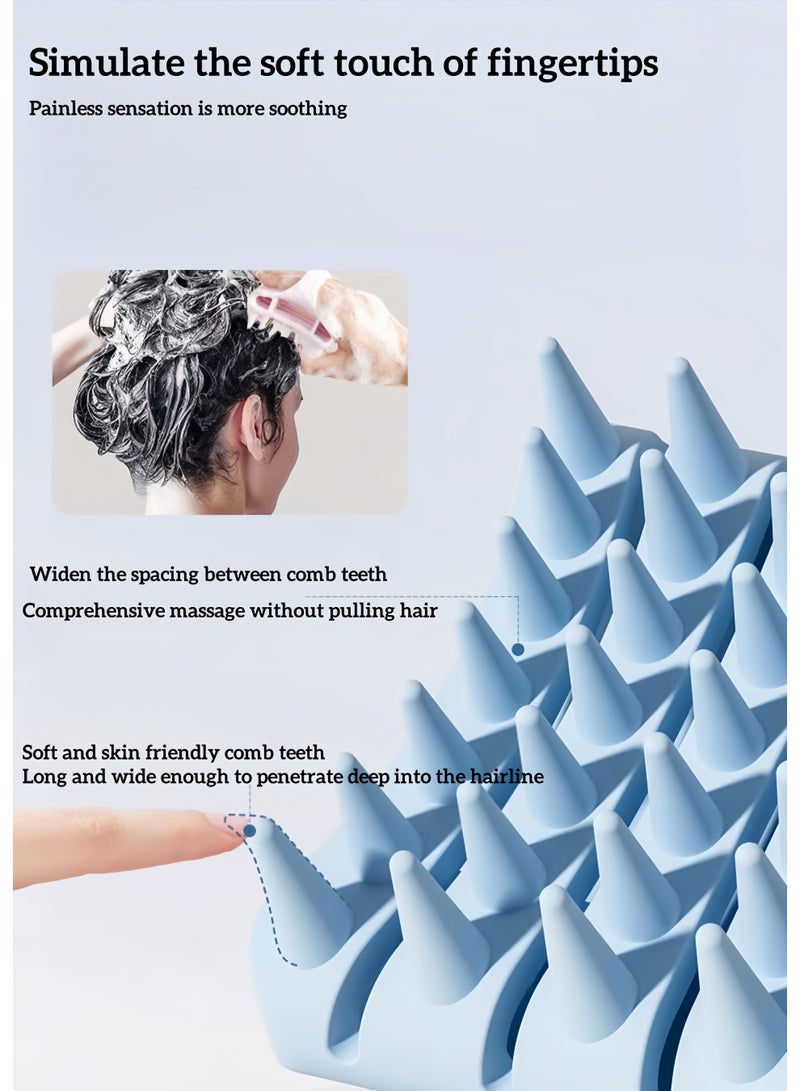إسكدنيا 1 فرشاة شامبو تدليك فروة الرأس السيليكون الخفيفة ، تستخدم لإزالة قشرة الرأس ، لا حاجة للبطاريات ، أداة غسيل الشعر الصيف مشط شعر جديد السيليكون ، شامبو تدليك فروة الرأس محدد تنظيف مشط شعر الحمام (الأ - Image 2