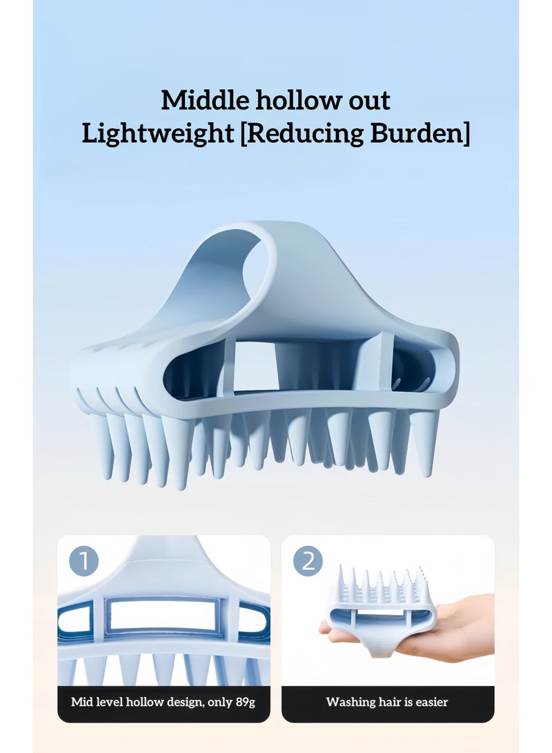 إسكدنيا 1 فرشاة شامبو تدليك فروة الرأس السيليكون الخفيفة ، تستخدم لإزالة قشرة الرأس ، لا حاجة للبطاريات ، أداة غسيل الشعر الصيف مشط شعر جديد السيليكون ، شامبو تدليك فروة الرأس محدد تنظيف مشط شعر الحمام (الأ - Image 3