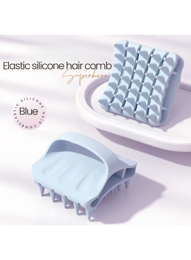 إسكدنيا 1 فرشاة شامبو تدليك فروة الرأس السيليكون الخفيفة ، تستخدم لإزالة قشرة الرأس ، لا حاجة للبطاريات ، أداة غسيل الشعر الصيف مشط شعر جديد السيليكون ، شامبو تدليك فروة الرأس محدد تنظيف مشط شعر الحمام (الأ - Image 1