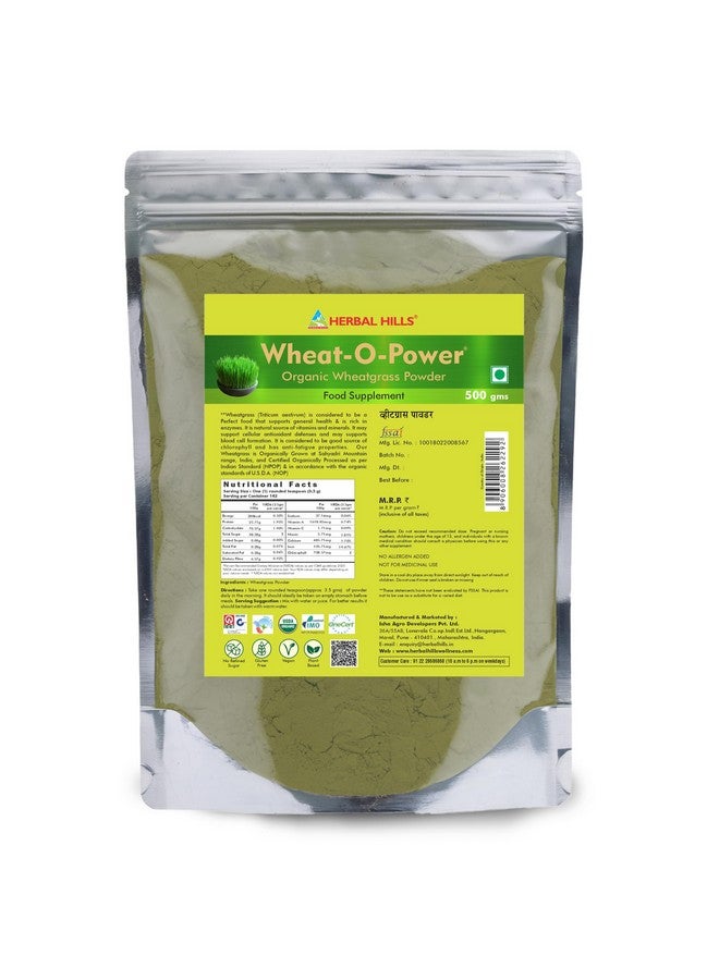 Herbal Hills Organic Wheatgrass Powder (500 Gram Pack of 1) - Image 1