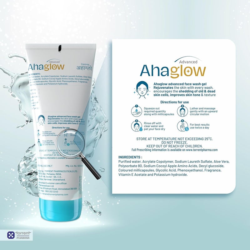 Ahaglow Advanced Face Wash Gel Daily Gentle Cleansing Formula For Normal And Oily Skin 100 G - Image 2