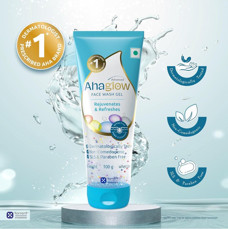 Ahaglow Advanced Face Wash Gel Daily Gentle Cleansing Formula For Normal And Oily Skin 100 G - Image 4