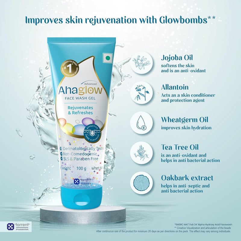 Ahaglow Advanced Face Wash Gel Daily Gentle Cleansing Formula For Normal And Oily Skin 100 G - Image 5