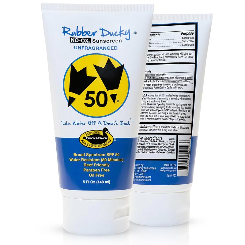 Rubber Ducky  Vitamin E Sunscreen with SPF 50 WaterResistant Sunscreen for Face and Body  Broad Spectrum Lotion OilFree Moisturizing Sunscreen Alternative for Moisturizing Sunblock 2pcs 5oz