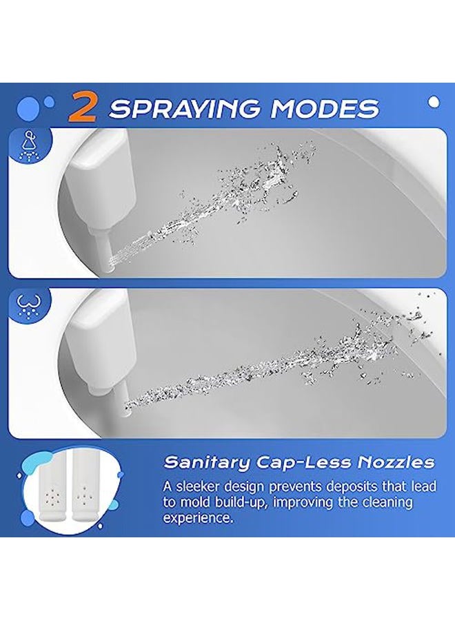 SAMODRA Ultra-Slim Bidet Attachment for Toilet - Dual Nozzle (Frontal & Rear Wash) Hygienic Bidets for Existing Toilets - Adjustable Water Pressure Fresh Water Toilet Bidet - Easy to Install - Image 3