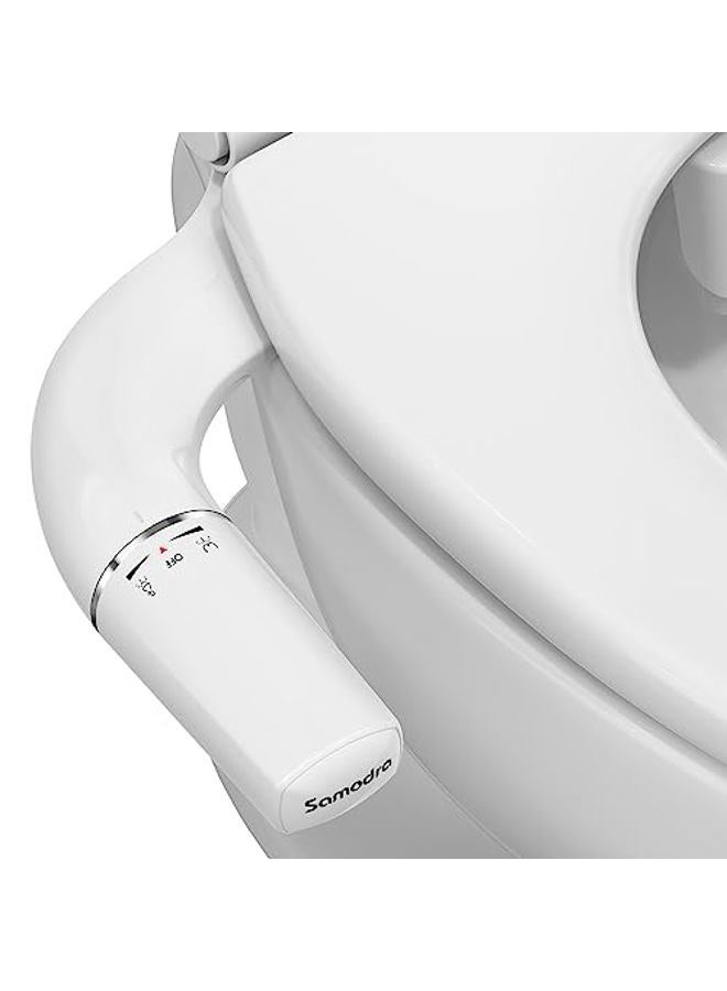 SAMODRA Ultra-Slim Bidet Attachment for Toilet - Dual Nozzle (Frontal & Rear Wash) Hygienic Bidets for Existing Toilets - Adjustable Water Pressure Fresh Water Toilet Bidet - Easy to Install - Image 1