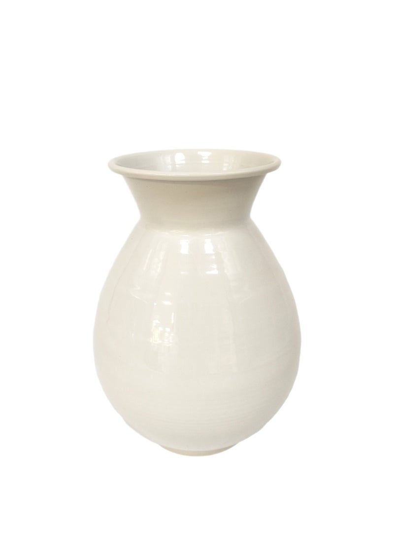 ليفينج فازة حديد عصرية ، لون أبيض لماع ، 20.5 سم - Image 5