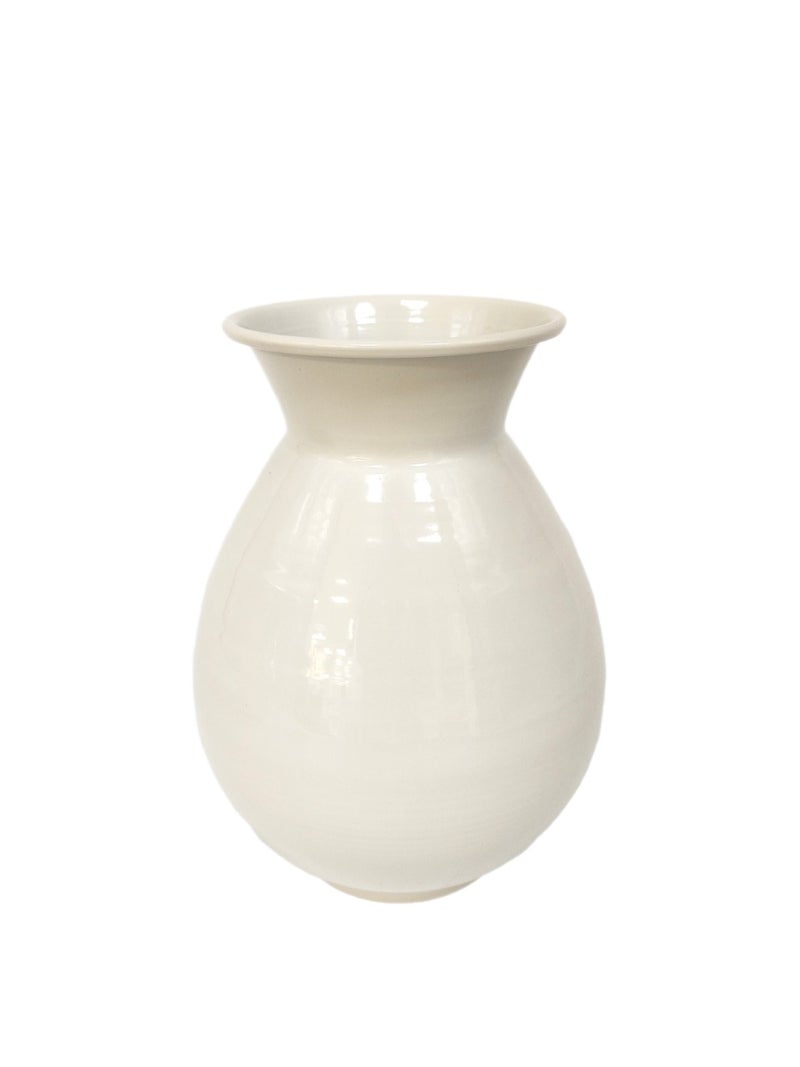 ليفينج فازة حديد عصرية ، لون أبيض لماع ، 20.5 سم - Image 4