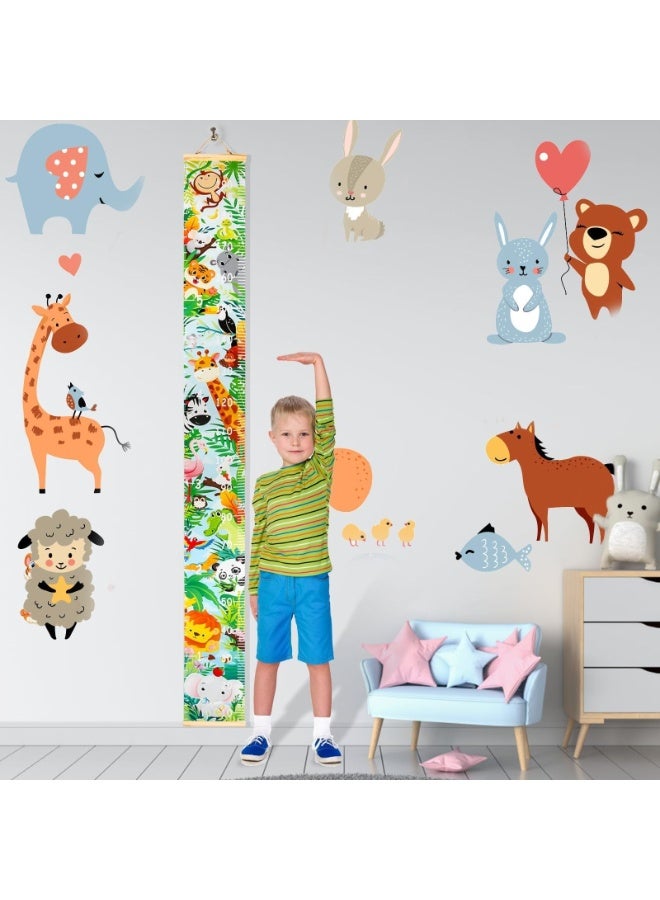 Baby Growth Height Chart Handing Ruler Wall Decor for Child, Height Measurement Tool, Canvas Removable Height Growth Chart - Image 1