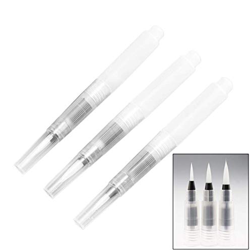 Qatalitic Nylon Water Brush Pens Set Of 3 Different Sizes Fine, Medium & Large - Great For Watercolor Paints, Illustrations, Calligraphy, Brush Pen, Markers - Refillable Brush Pens, Synthetic - Image 3
