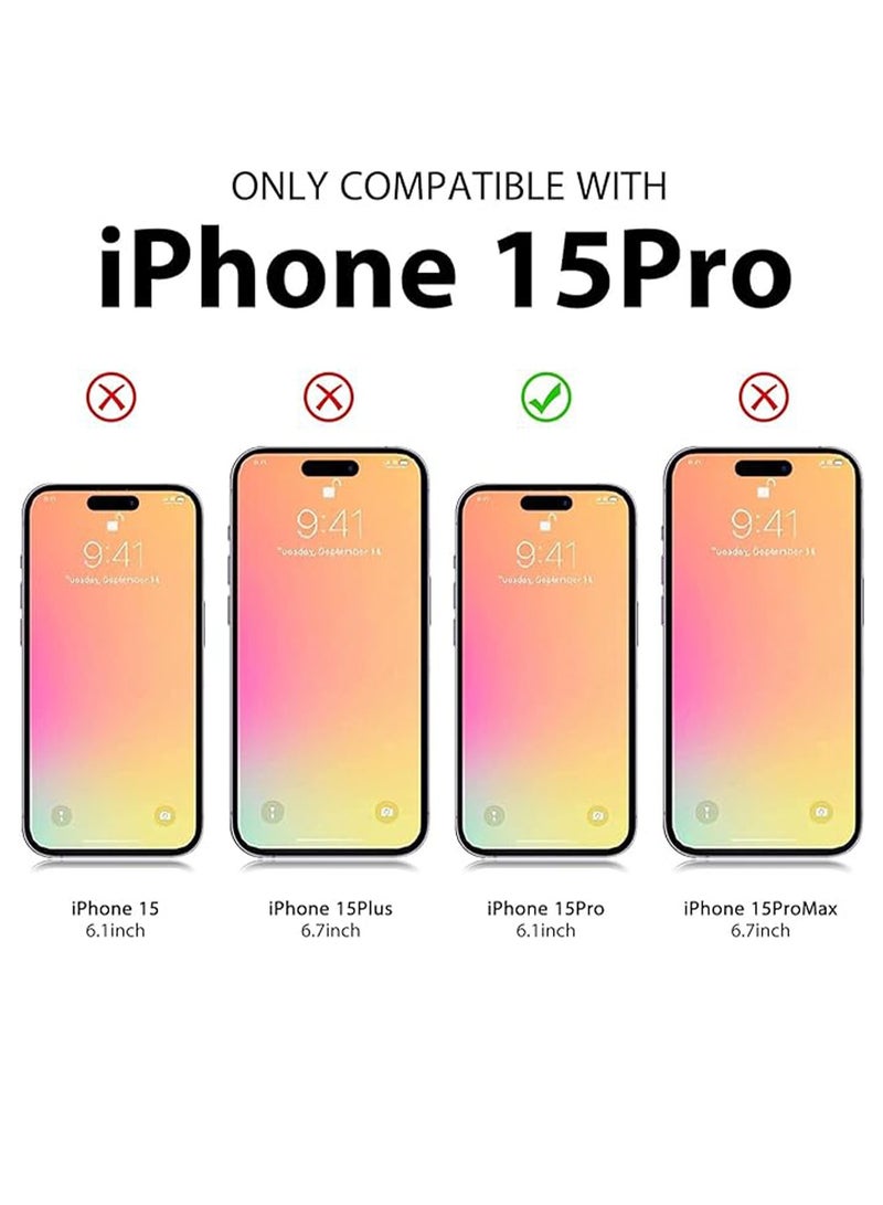 Pisen Magnetic Case for iPhone 15 Pro Compatible with MagSafe Wireless Charging, Shockproof Phone Bumper Cover, Anti-Scratch Clear Back,Anti-Yellow, With 1 Screen Film Tempered Glass Cover Protector - Image 2