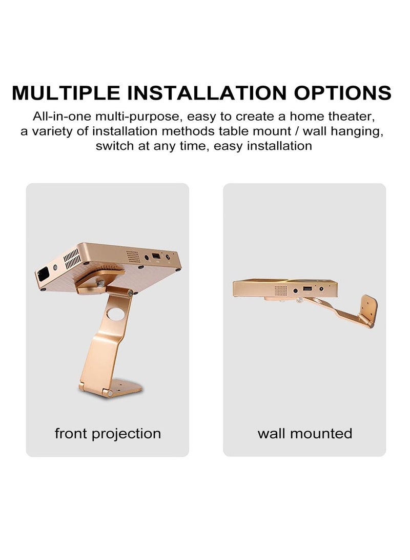 KASTWAVE Projector Mount, Mini Adjustable Projector Stand, Easy to Install and Remove, Portable Projector Ceiling Shelf, Compatible with All Mini projectors, Cameras, webcams with 1/4 Screw Head (Gold )  - Image 2