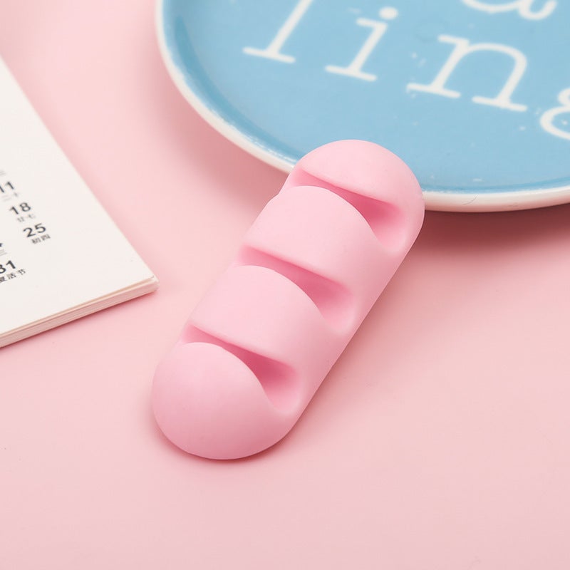 Desktop Cable Organizer Clips Self-Adhesive Blue 3 holes - Image 3