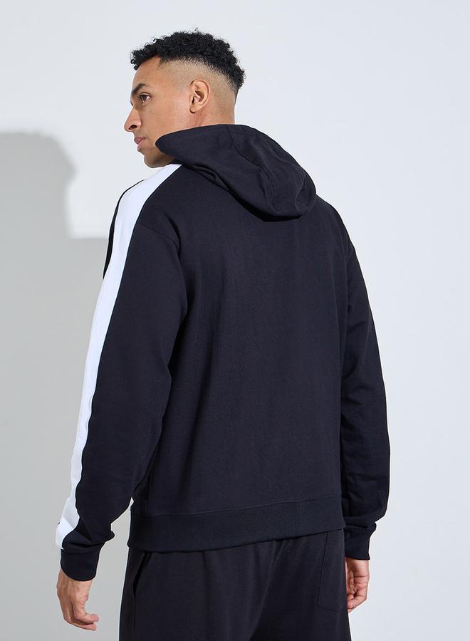 Styli Black Embroidered Zip-Up Hoodie - Image 5