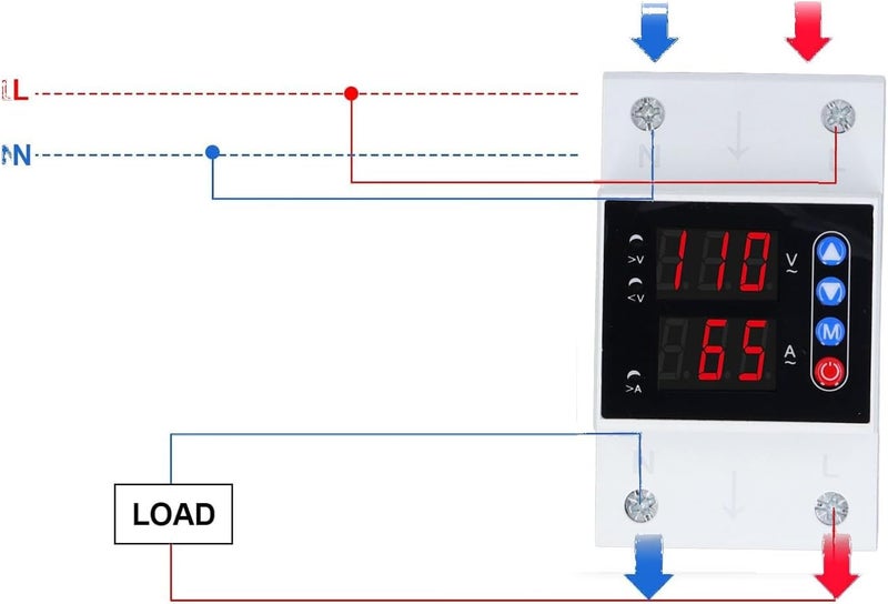 YDuupxe Adjustable Voltage Protector AC80‑300V 80A Overcurrent Protector Intelligent Over and Under Voltage Protective Device for Home - Image 3