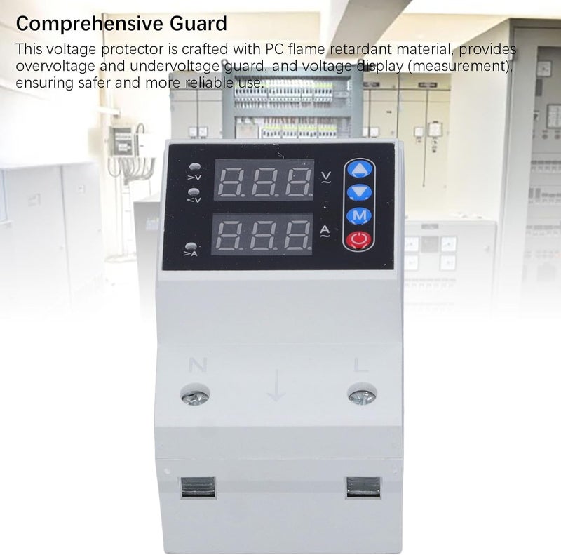 YDuupxe Adjustable Voltage Protector AC80‑300V 80A Overcurrent Protector Intelligent Over and Under Voltage Protective Device for Home - Image 4