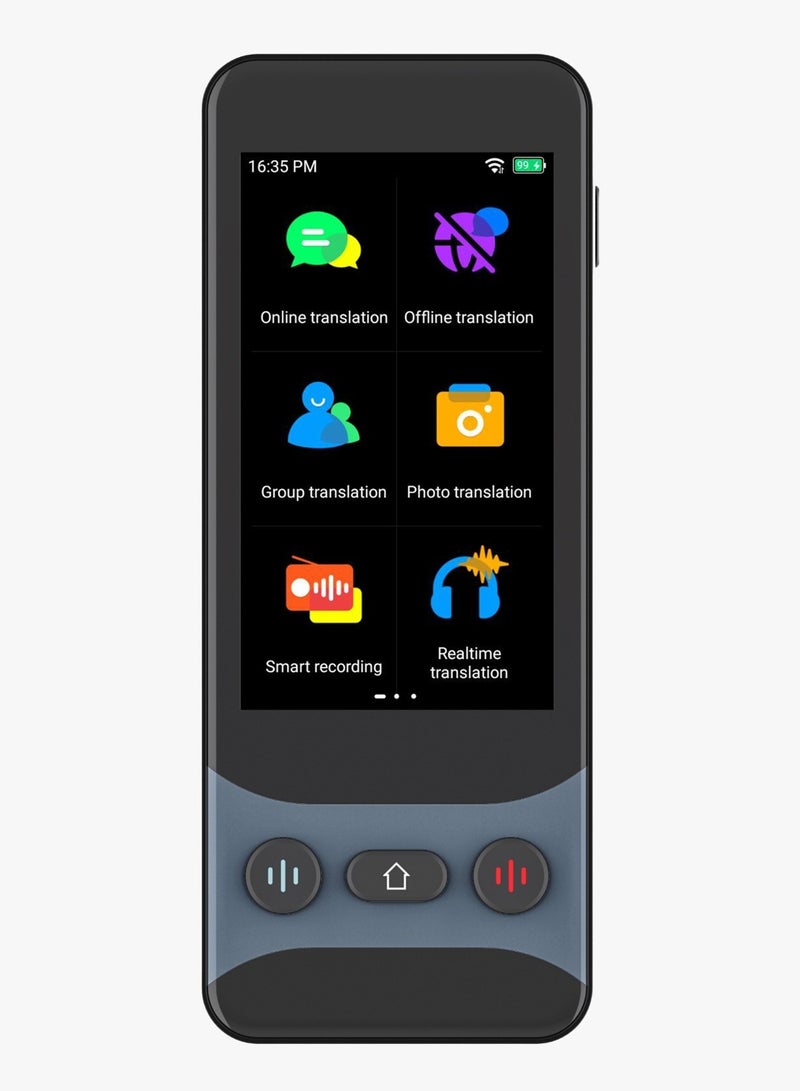 LEVELO FluentLink Offline & Online Voice Translator with Built-in ChatGPT and Translation Buttons / 139 Language / Online/Offline Translation & Real Time Translation / Voice and Photo Translator - Grey - Image 1