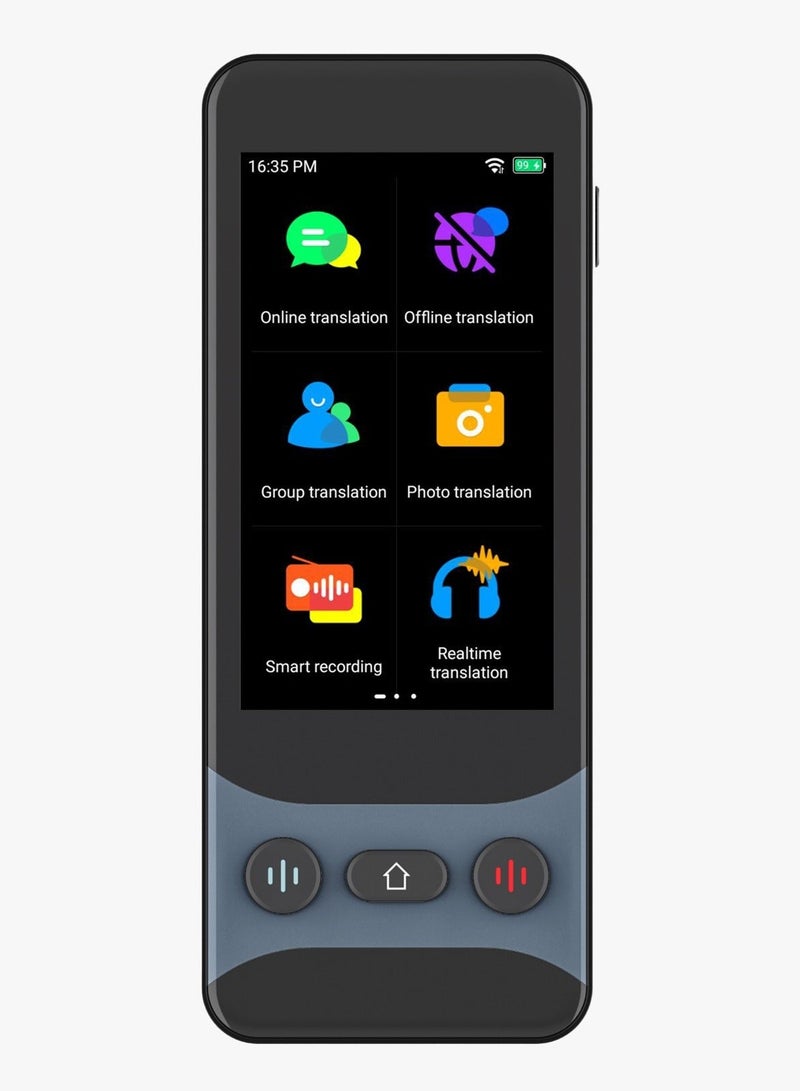 LEVELO FluentLink Offline & Online Voice Translator with Built-in ChatGPT and Translation Buttons / 139 Language / Online/Offline Translation & Real Time Translation / Voice and Photo Translator - Grey - Image 1