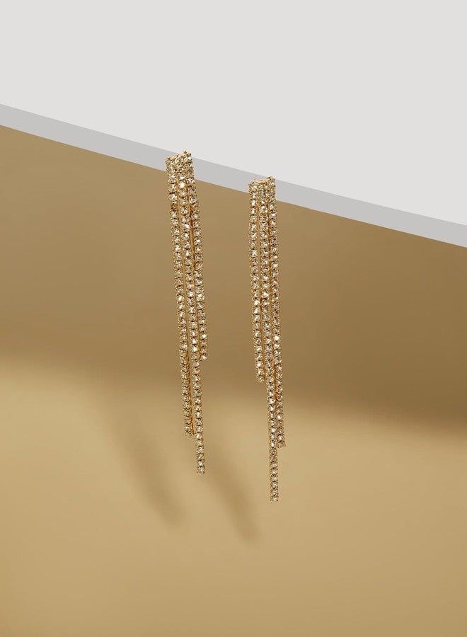 Ami Gold Tone Austrian Diamonds Contemporary Drop Earring For Women-ZPFK19752 - Image 2
