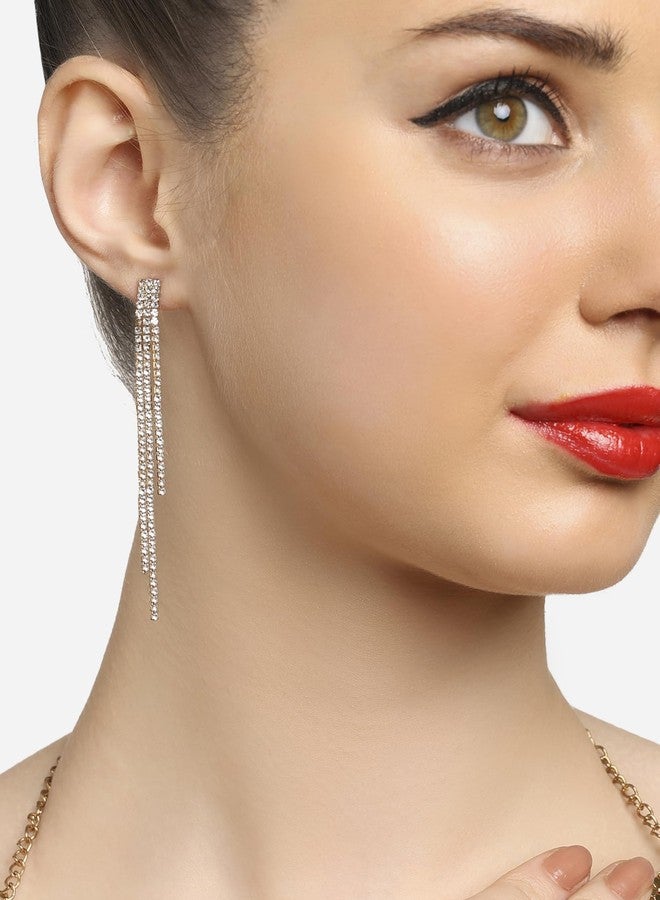 Ami Gold Tone Austrian Diamonds Contemporary Drop Earring For Women-ZPFK19752 - Image 3