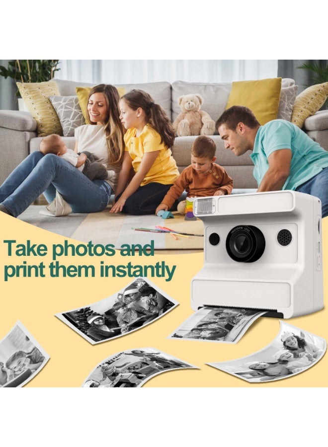 Instant Print Digital Camera for Men, Women - HD Selfie Camera with Built-in more Filters, 1080P Photo/Video Recording,Built-in Rolls Paper - Portable Mini Polaroid Printer for Travel, Valentine's Day, Christmas, Birthdays, Parties - Best Creative Gift for Couples, Friends, Family（1300mAh Rechargeable batteries)-White - Image 4