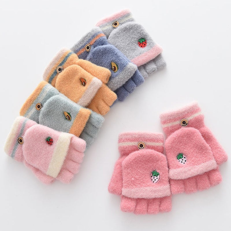 🧸 قفازات شتوية للأطفال مع غطاء قابل للطي وتصميم كرتوني عملية وآمنة للاستخدام - Image 4