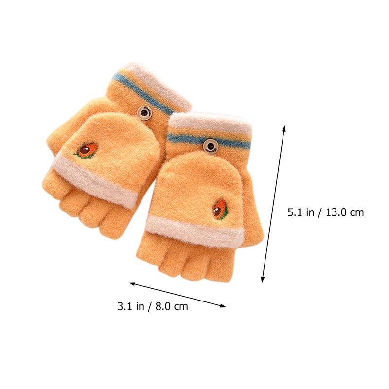 🧸 قفازات شتوية للأطفال مع غطاء قابل للطي وتصميم كرتوني عملية وآمنة للاستخدام - Image 2