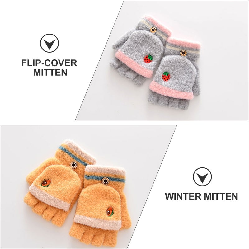 🧸 قفازات شتوية للأطفال مع غطاء قابل للطي وتصميم كرتوني عملية وآمنة للاستخدام - Image 3