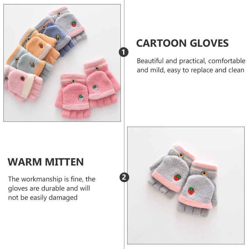 🧸 قفازات شتوية للأطفال مع غطاء قابل للطي وتصميم كرتوني عملية وآمنة للاستخدام - Image 5