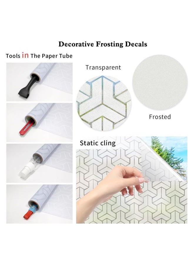 JAYONG Window Privacy Film with Installation Tools, Frosted Window Film for Glass, Static Clings Stained Glass Window Film Heat Control Sun Blocking Rainbow Window Tinting Film for Home Office - Image 5