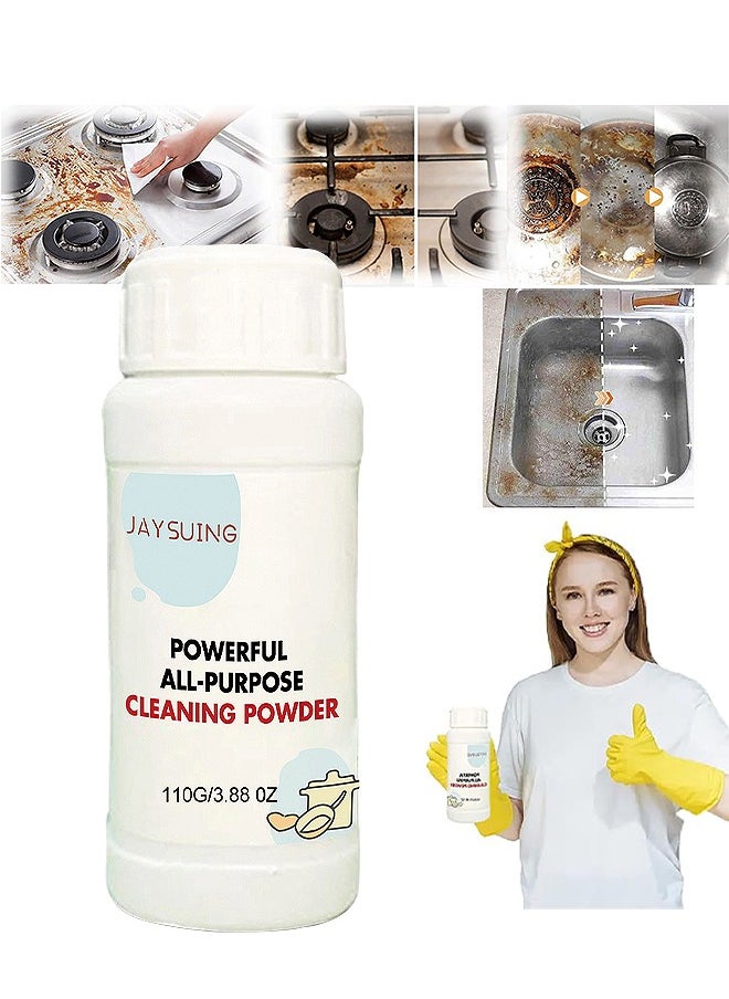 Jaysuing - Powerful Kitchen All-Purpose Powder Cleaner, Foam Rust Remover Kitchen All Purpose Cleaning Powder, Kitchen Grease Foam Cleaner, Strong Multi-Purpose Powder Cleaner 110G - Image 1