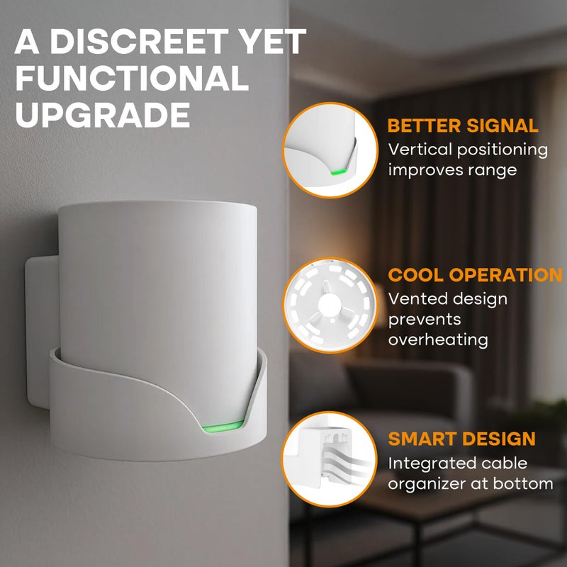 Bangcheer-Wall Mount for TP-Link, Deco X10 X20 X60 X50 X55 WiFi 6 Wall Mount Bracket with Cable Organizer Home Mesh WiFi System, Sturdy Bracket Holder Space Saving TP-Link Router Wall Holder(1Pack) - Image 3