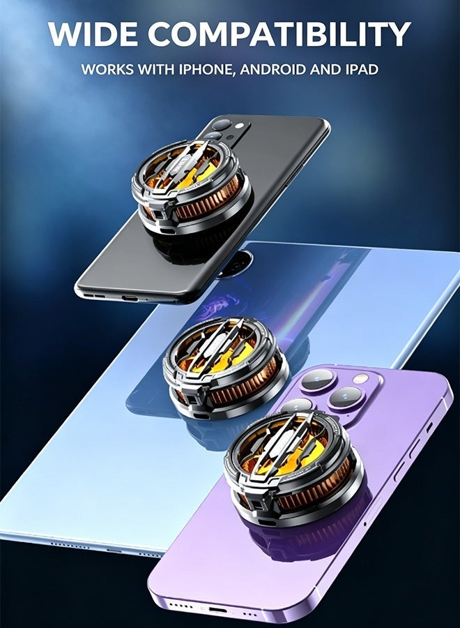 Magnetic Phone Cooler, Portable Phone Cooling Fan, Universal Phone Fan Cellphone Radiator for iOS/Android/Tiktok Live Streaming ect,With gaming finger sleeves - Image 4