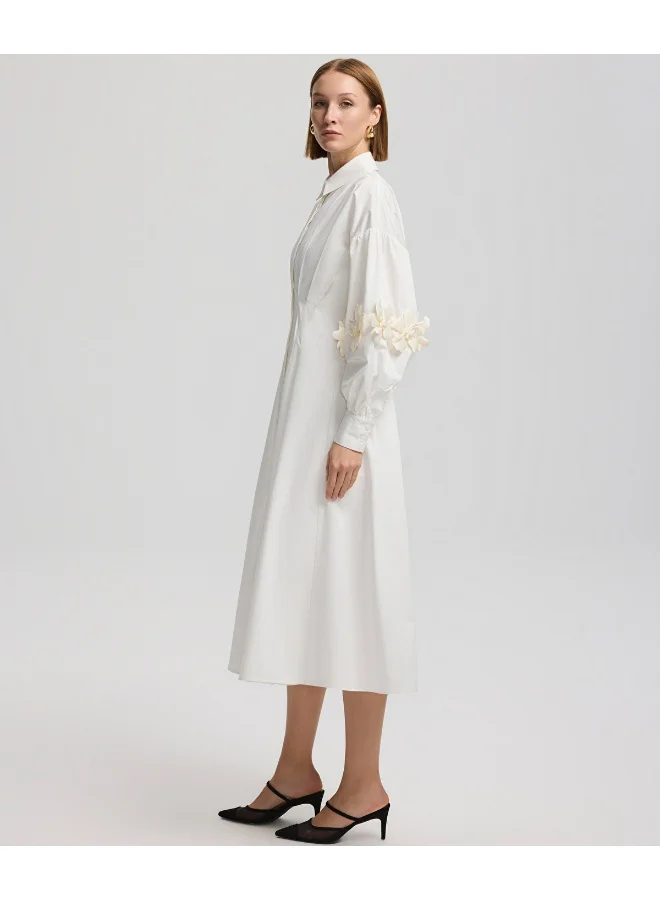 Midi Dress With Raised Flowers