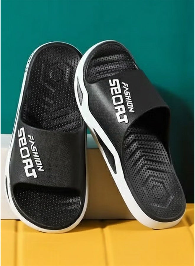 ZCM-HAPPY Unisex Shower Slippers Men's Women's Non-Slip Flat Sandals Suitable for Outdoor or Indoor or Bathroom Use - Image 1