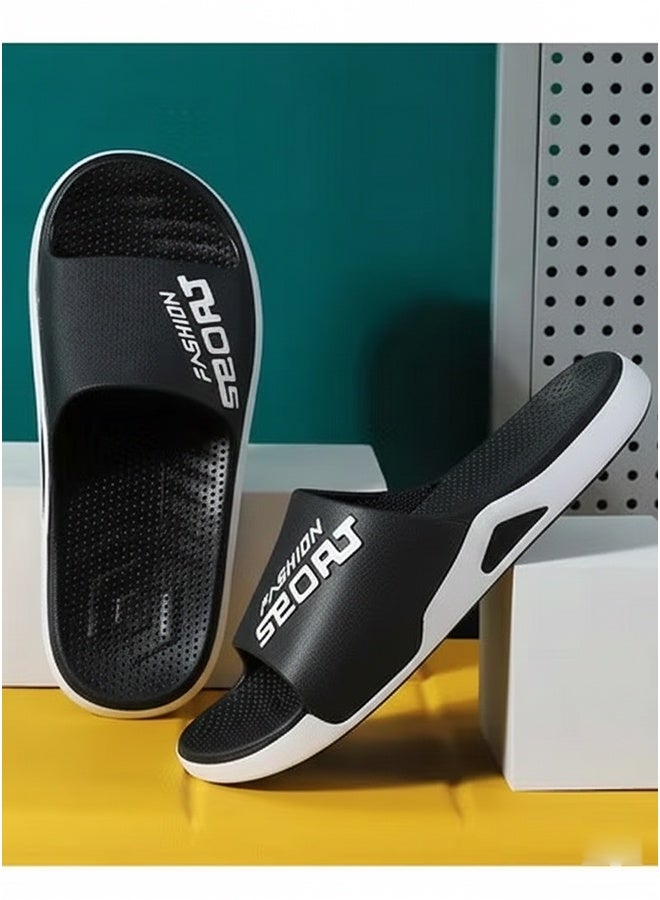 ZCM-HAPPY Unisex Shower Slippers Men's Women's Non-Slip Flat Sandals Suitable for Outdoor or Indoor or Bathroom Use - Image 3