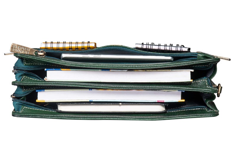 BRAND LEATHER Solid 9 Cms Cosmetic Pouch (M_BL1176_GREEN) - Image 5