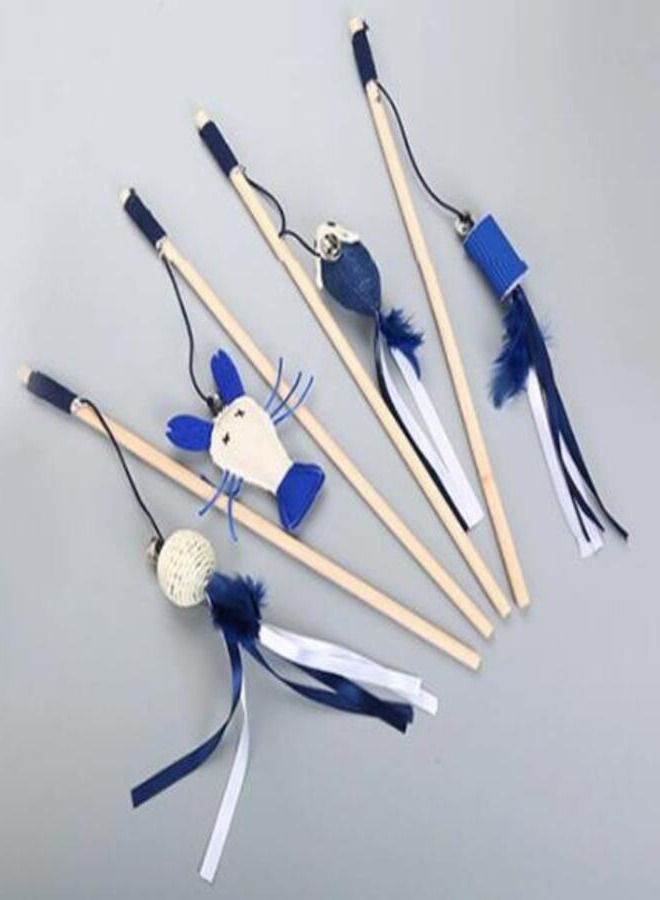 Fashion Teaser Toy Eco-friendly Cat Wand Toy Interesting Interaction Cute Cat Fishing Rod Teaser 4 Piece - Image 1